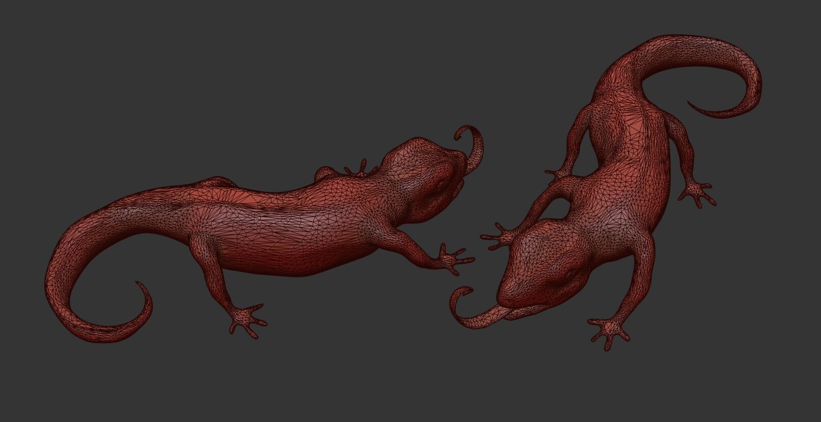 Lizards  Artifact  Gold And Silver Low-poly 3D model_20