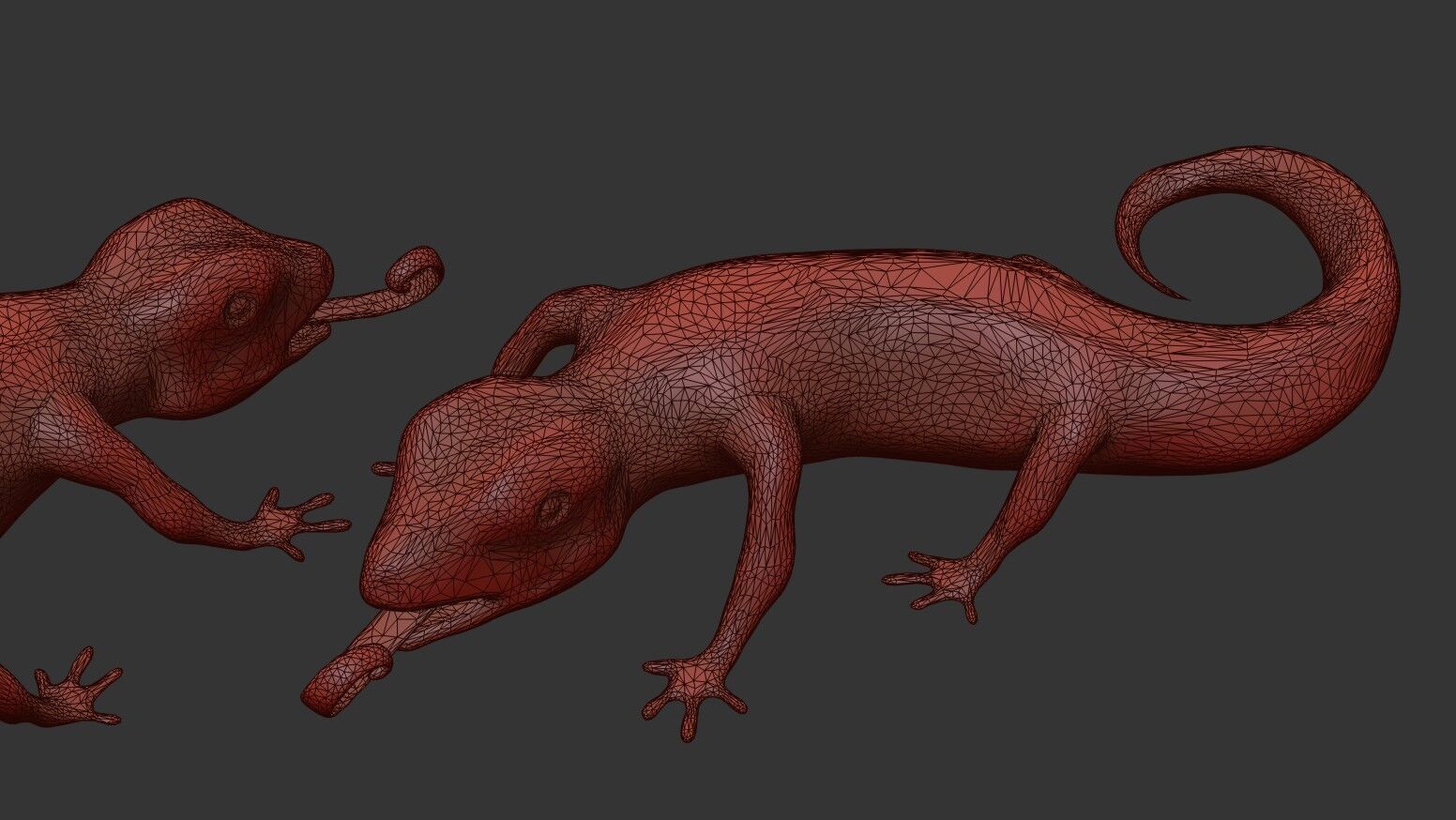 Lizards  Artifact  Gold And Silver Low-poly 3D model_22