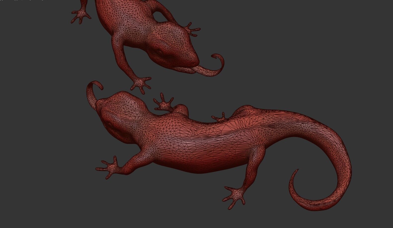 Lizards  Artifact  Gold And Silver Low-poly 3D model_23