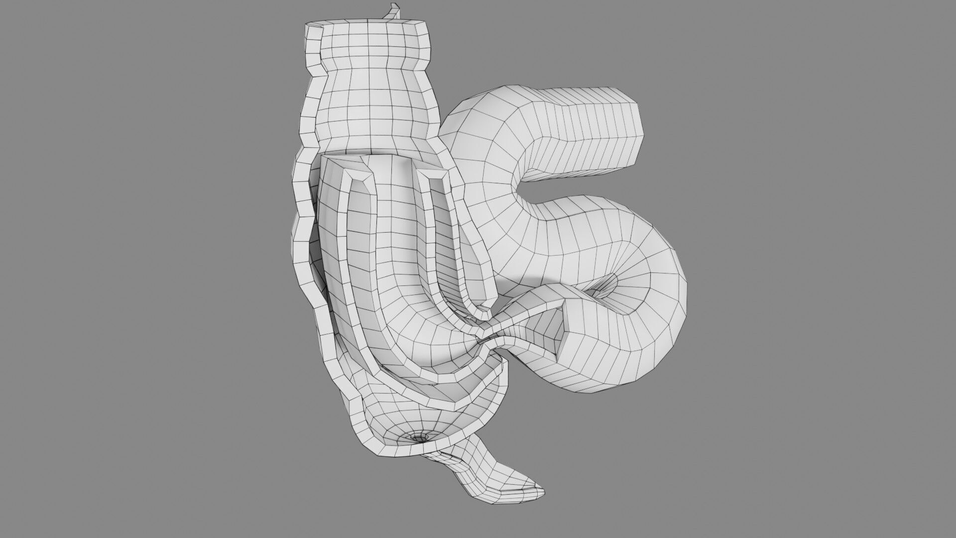 Intussusception intestine ileocolic obstruction Low-poly 3D model_55