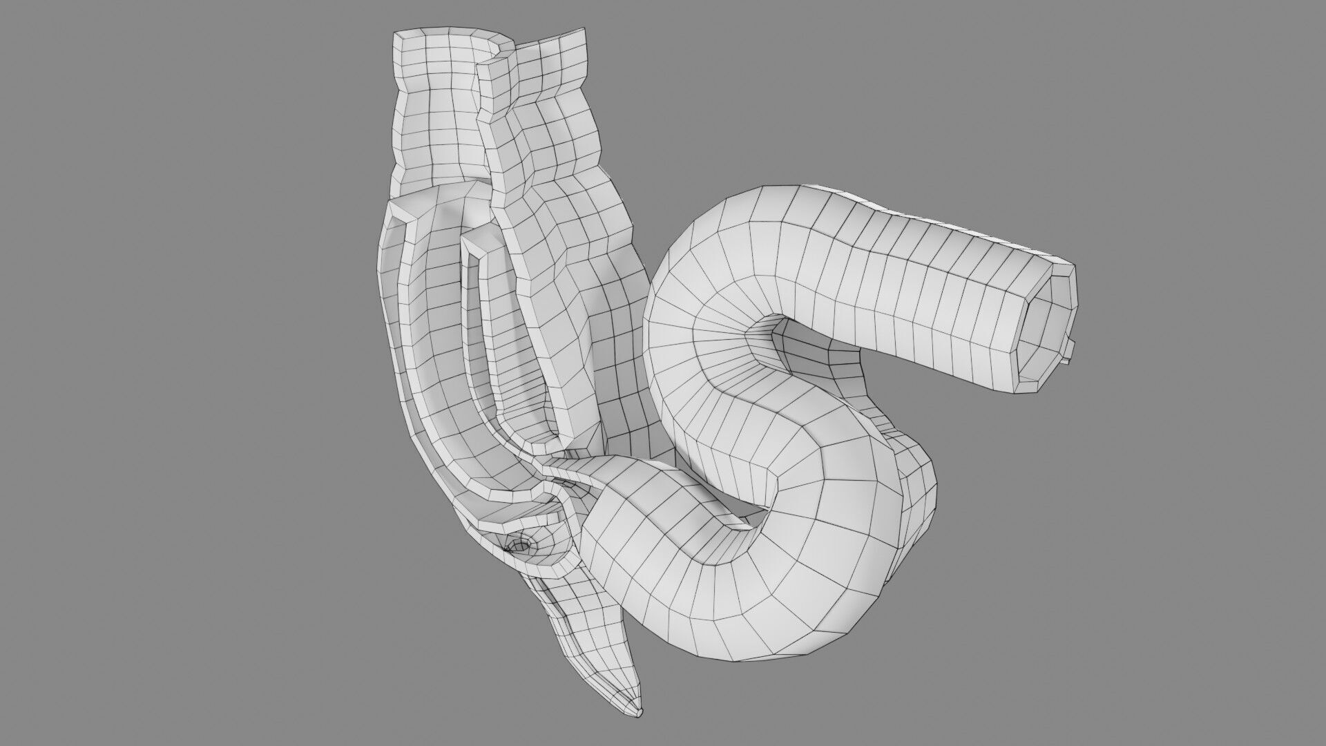 Intussusception intestine ileocolic obstruction Low-poly 3D model_52