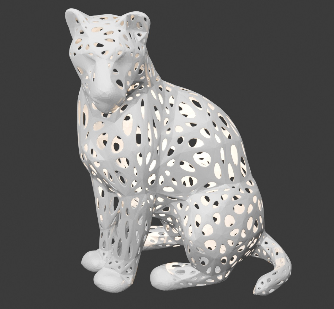 Voronoi  Leopard 3D print model_1
