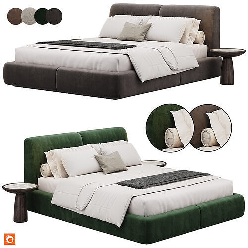 Margot Plus 160 Bed By Domkapa 3D model