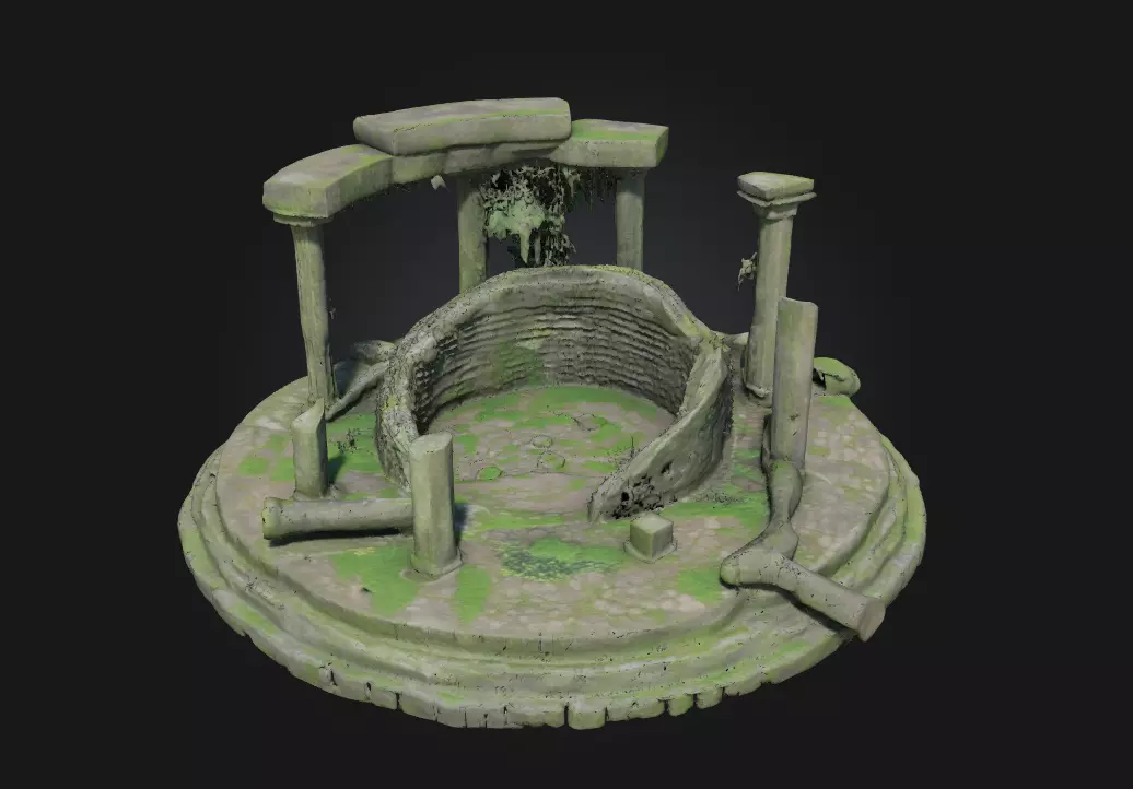 Ancient Ruins Circle Echoes of a Lost Civilization 3D model_0