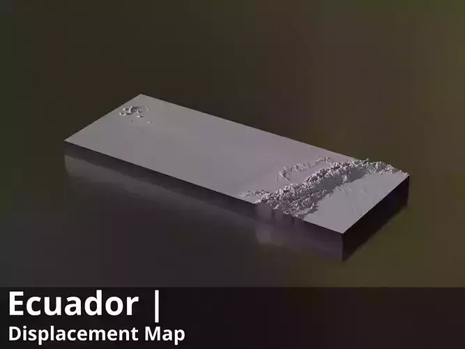 Ecuador FBX 3D printable mesh and Displacement 10k Map Texture