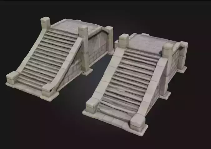 Stone Stairs Duo  Dual Paths of Ancient Design