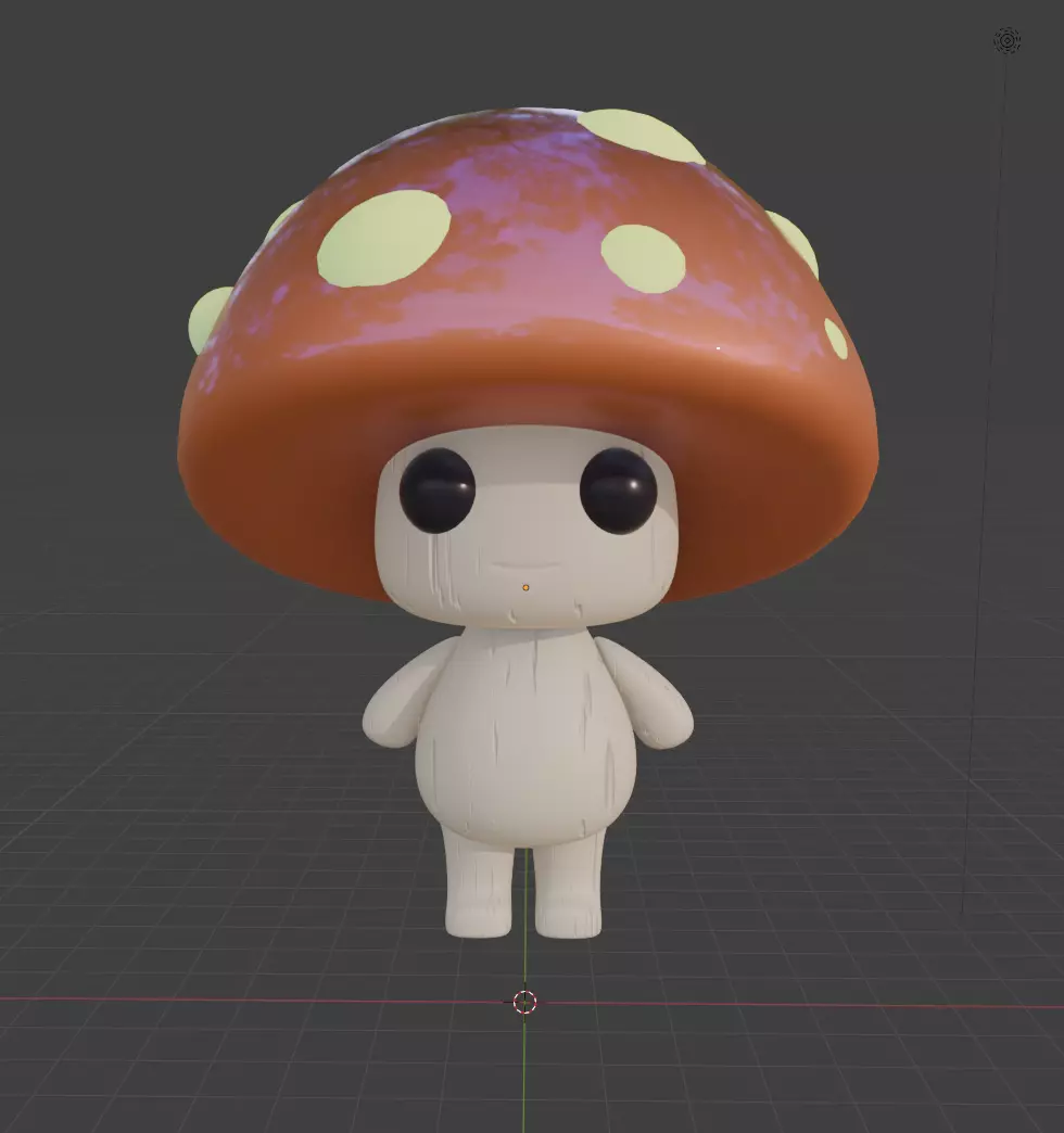 Mushroom Buddy Low-poly 3D model_0