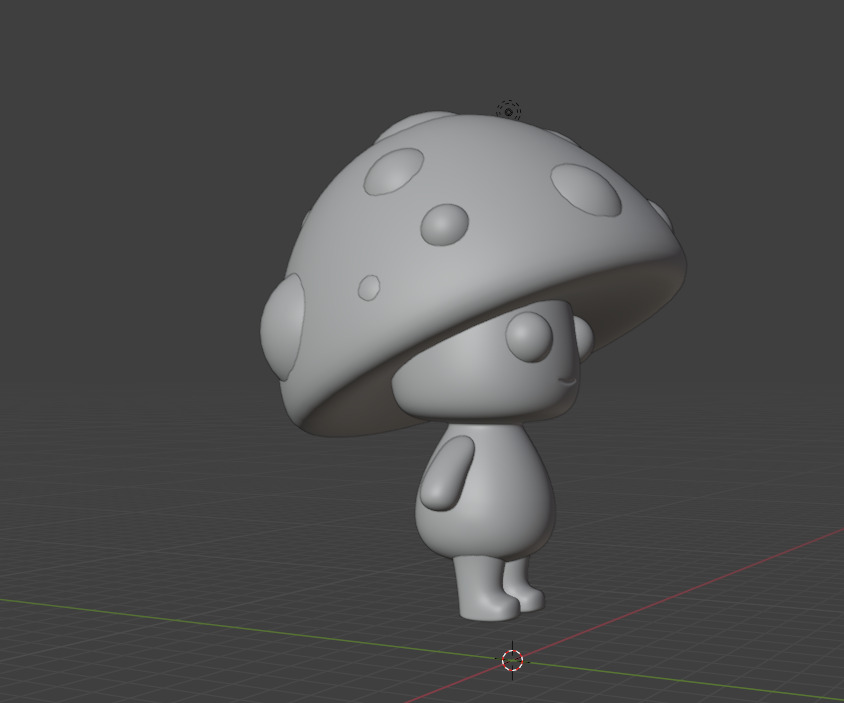 Mushroom Buddy Low-poly 3D model_4
