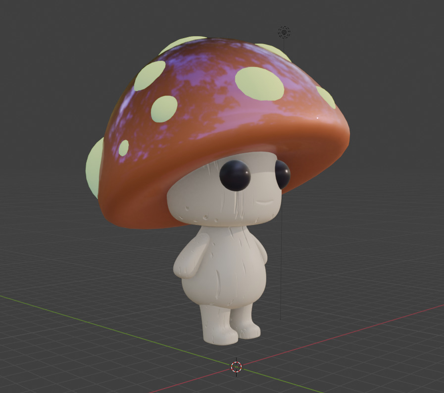 Mushroom Buddy Low-poly 3D model_1