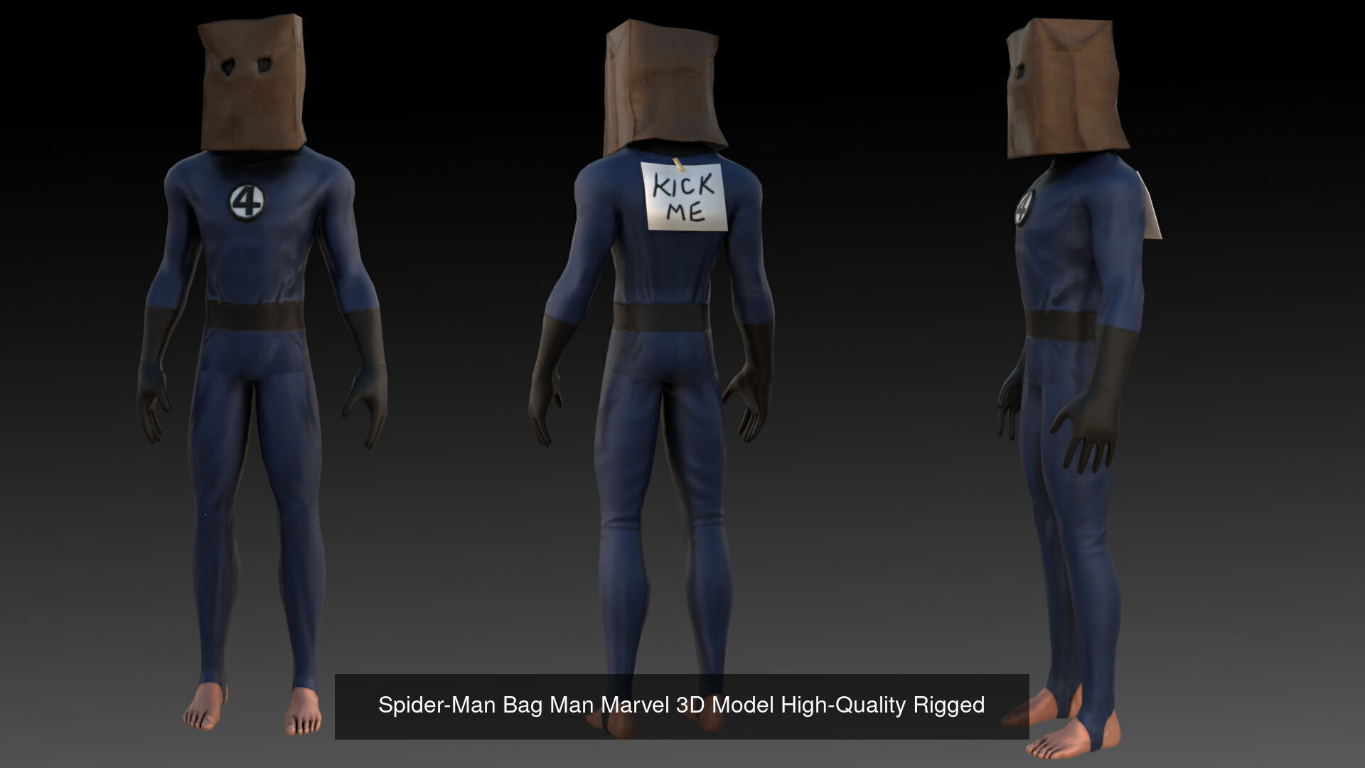 Spiderman Multiverse 3D Character Pack 5 Detailed Variants 3D Model Collection_5