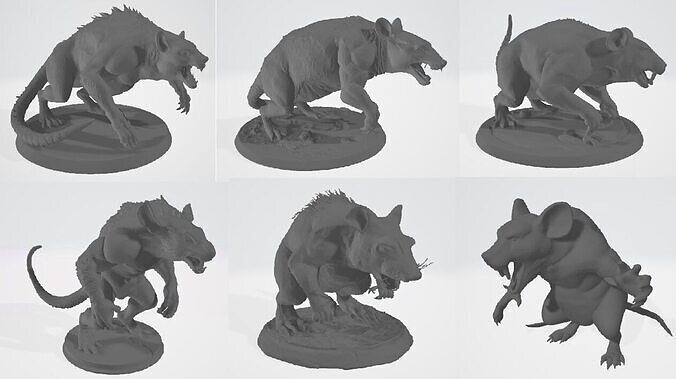 Giant rats for Basic Dungeons and Dragons  campains 3D print model