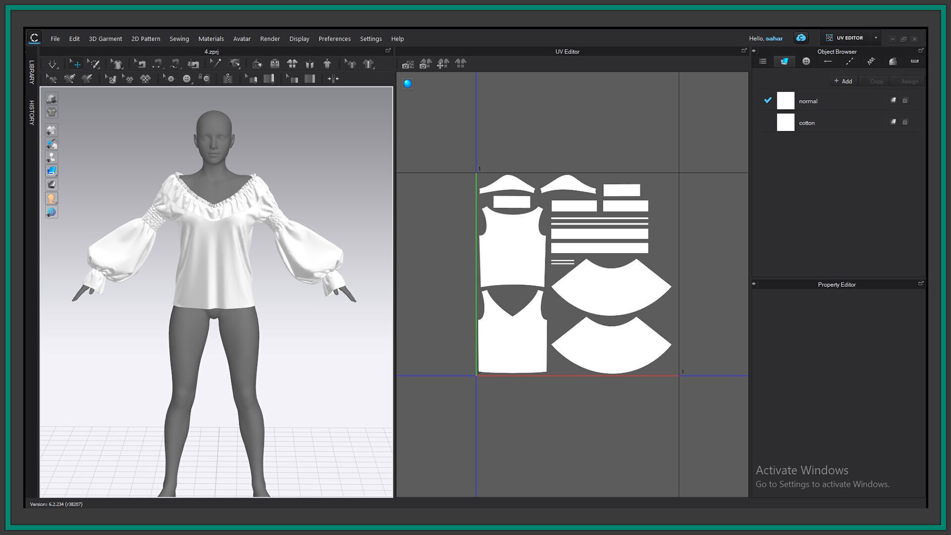 7 female pirate blouse 3D model_9