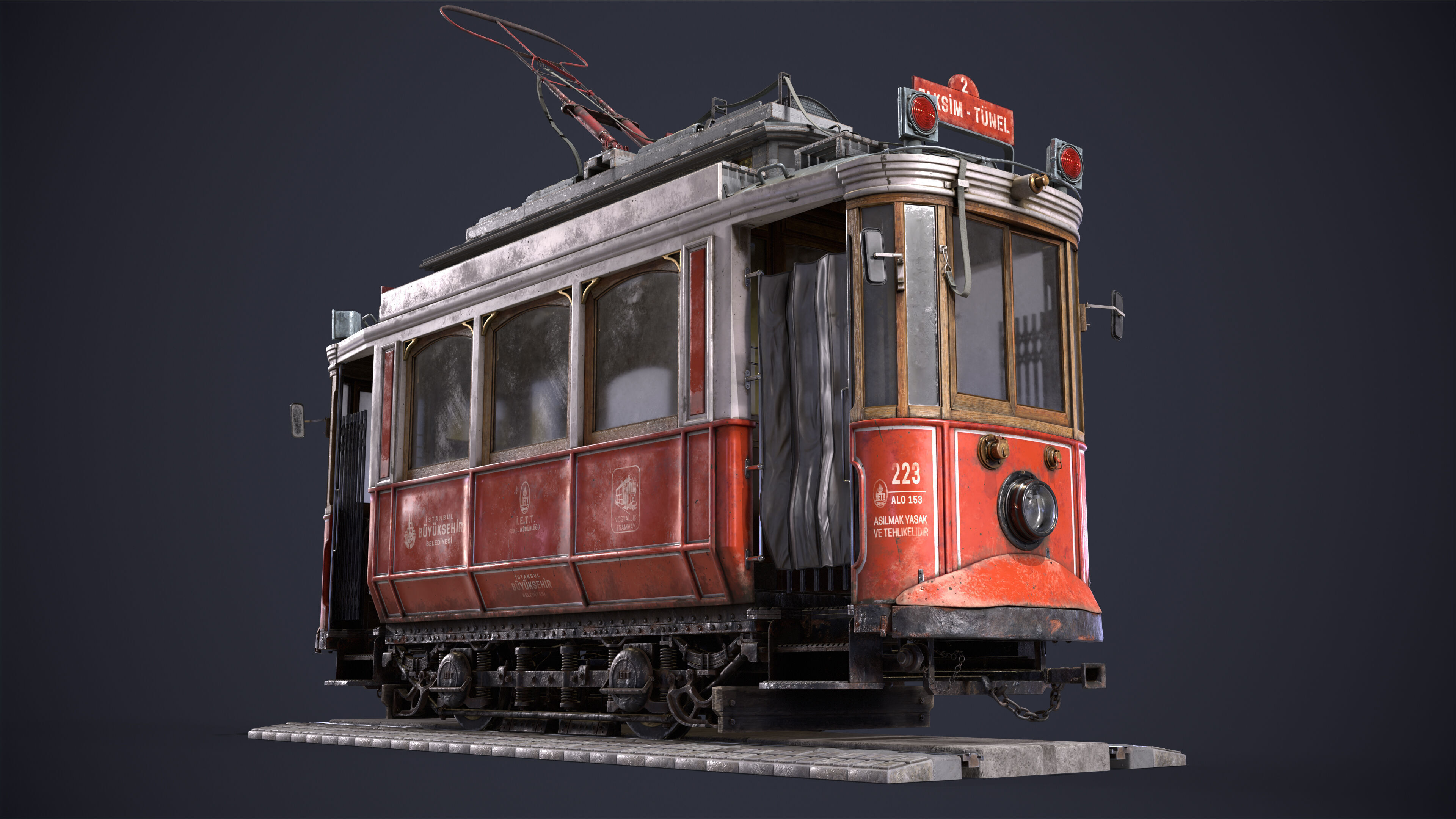 Old Tram Istanbul 3D model_6