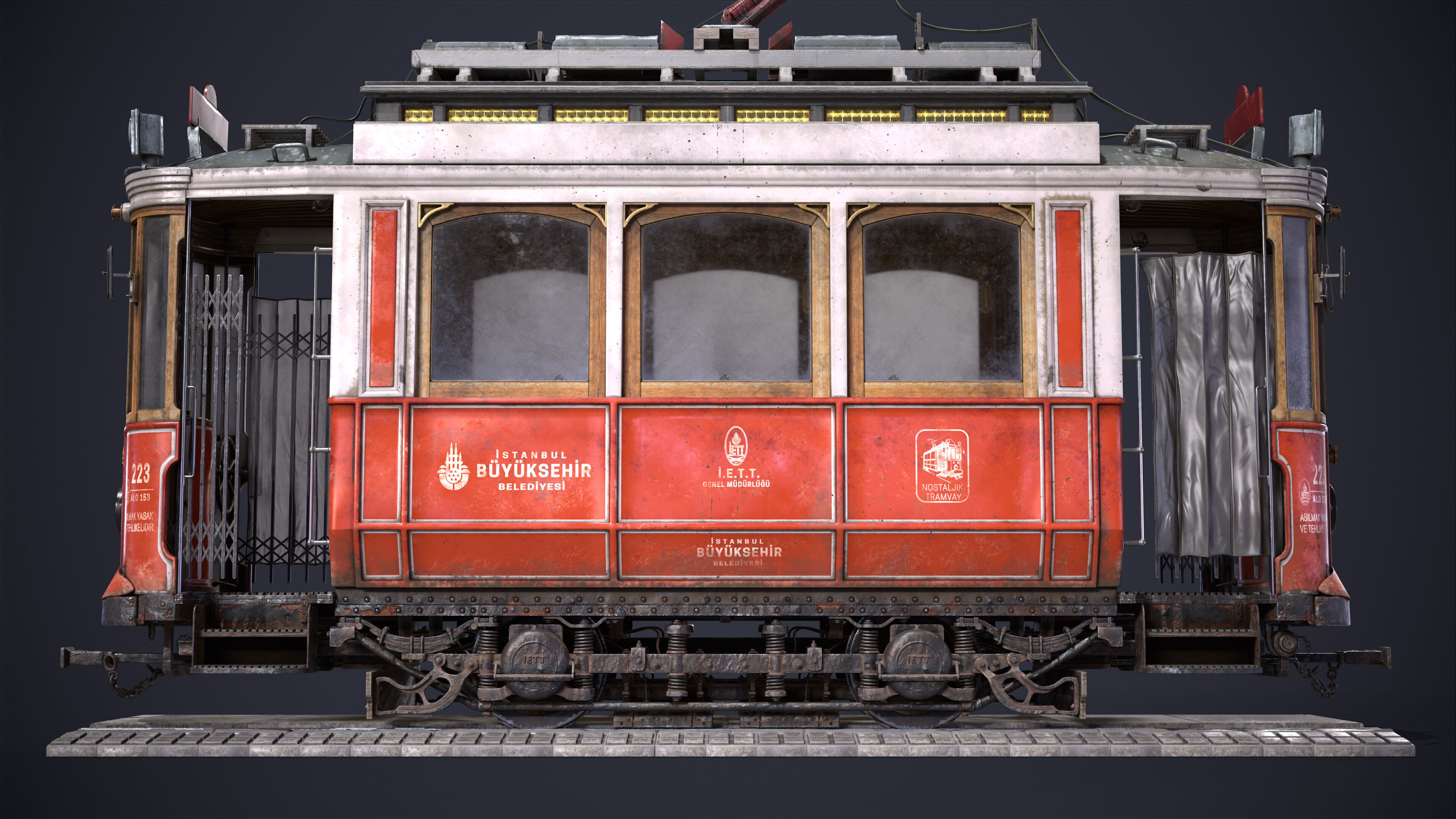 Old Tram Istanbul 3D model_3