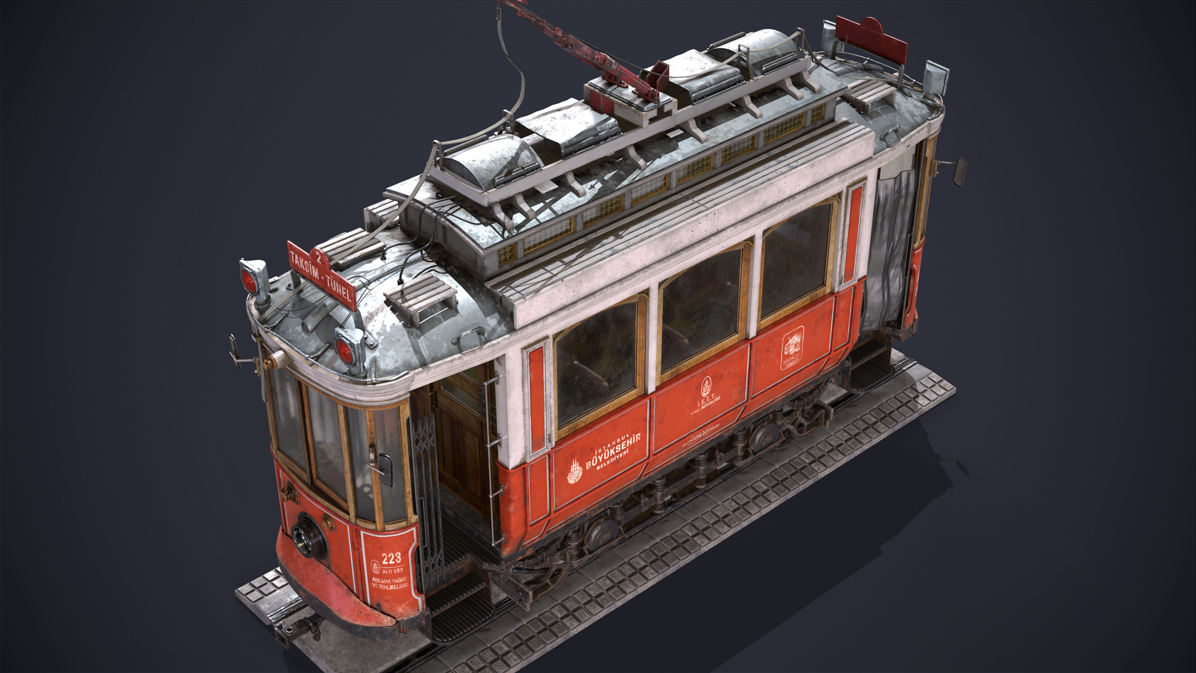 Old Tram Istanbul 3D model_5