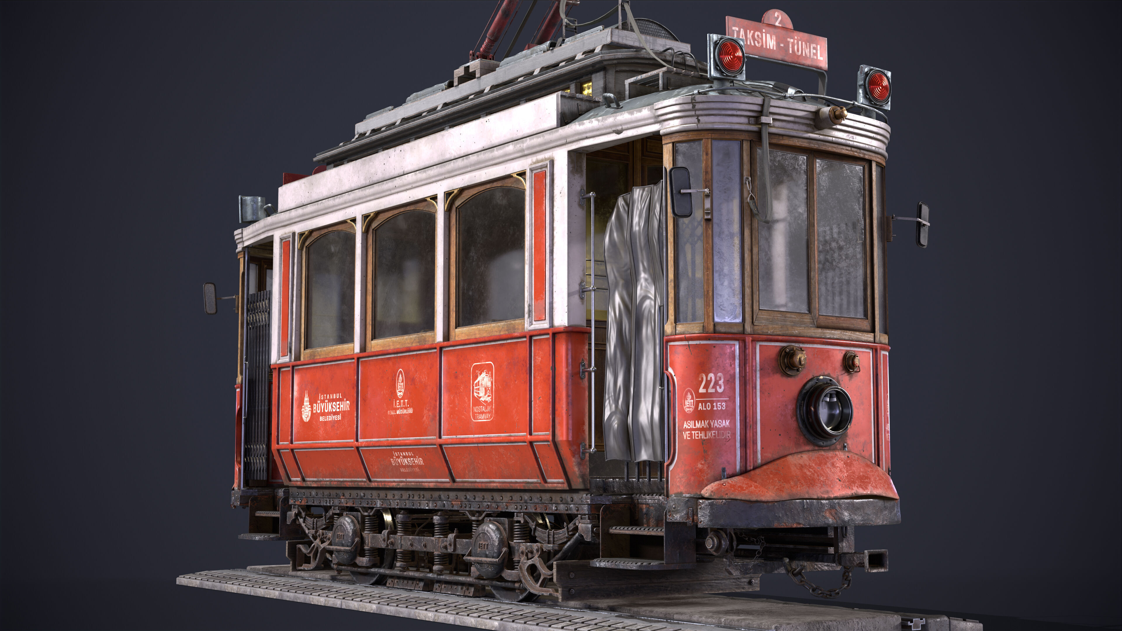 Old Tram Istanbul 3D model_4