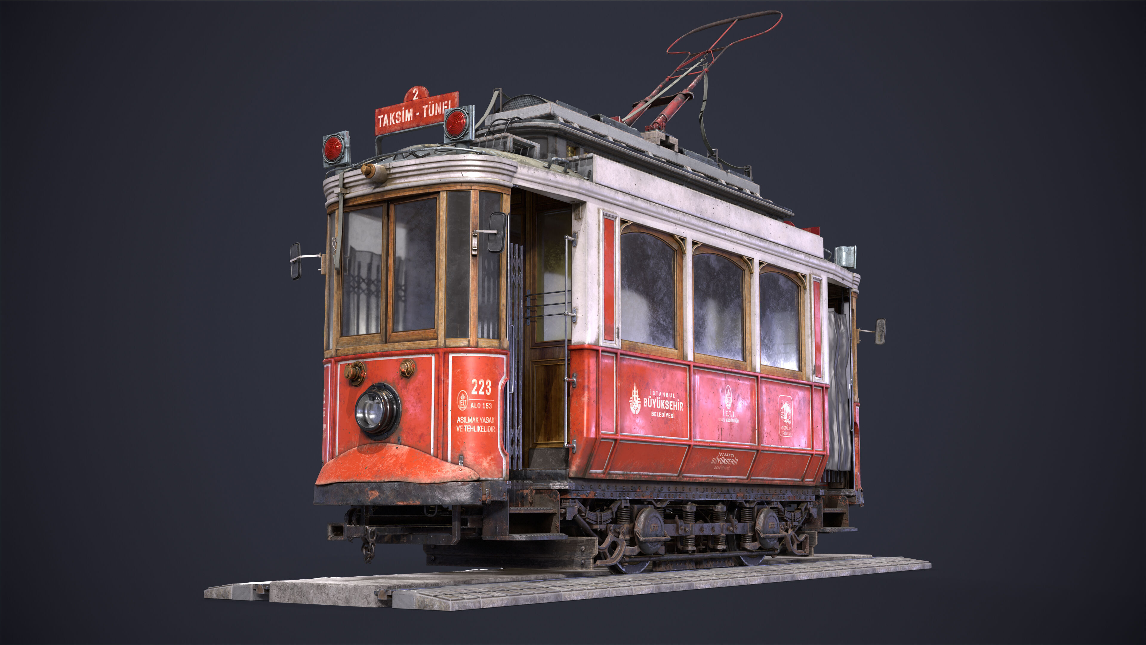 Old Tram Istanbul 3D model_2