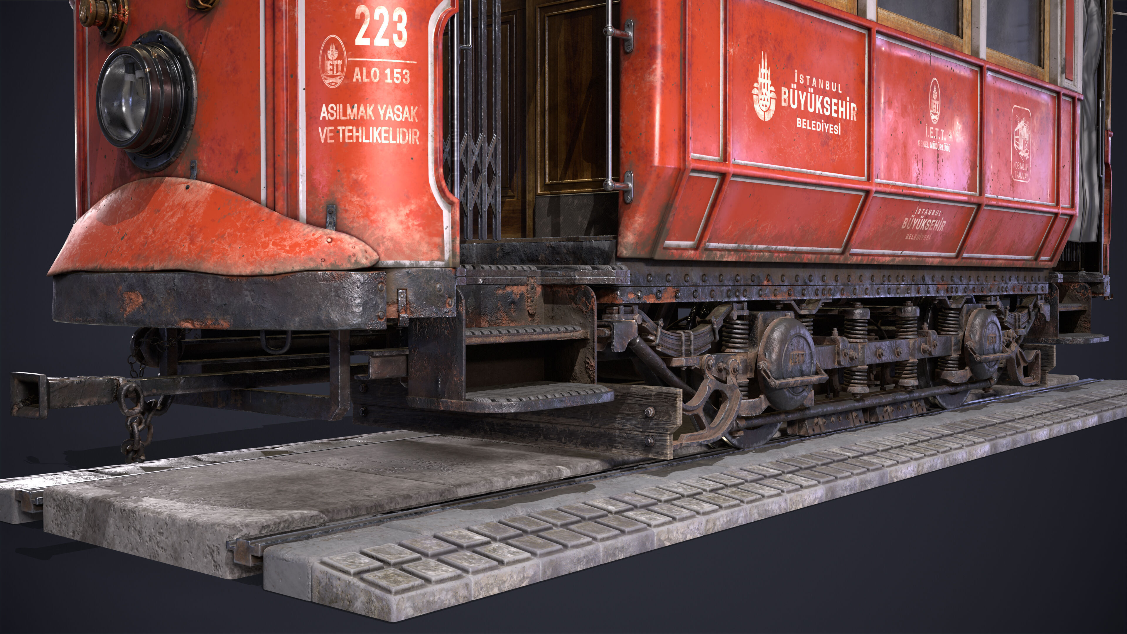 Old Tram Istanbul 3D model_7