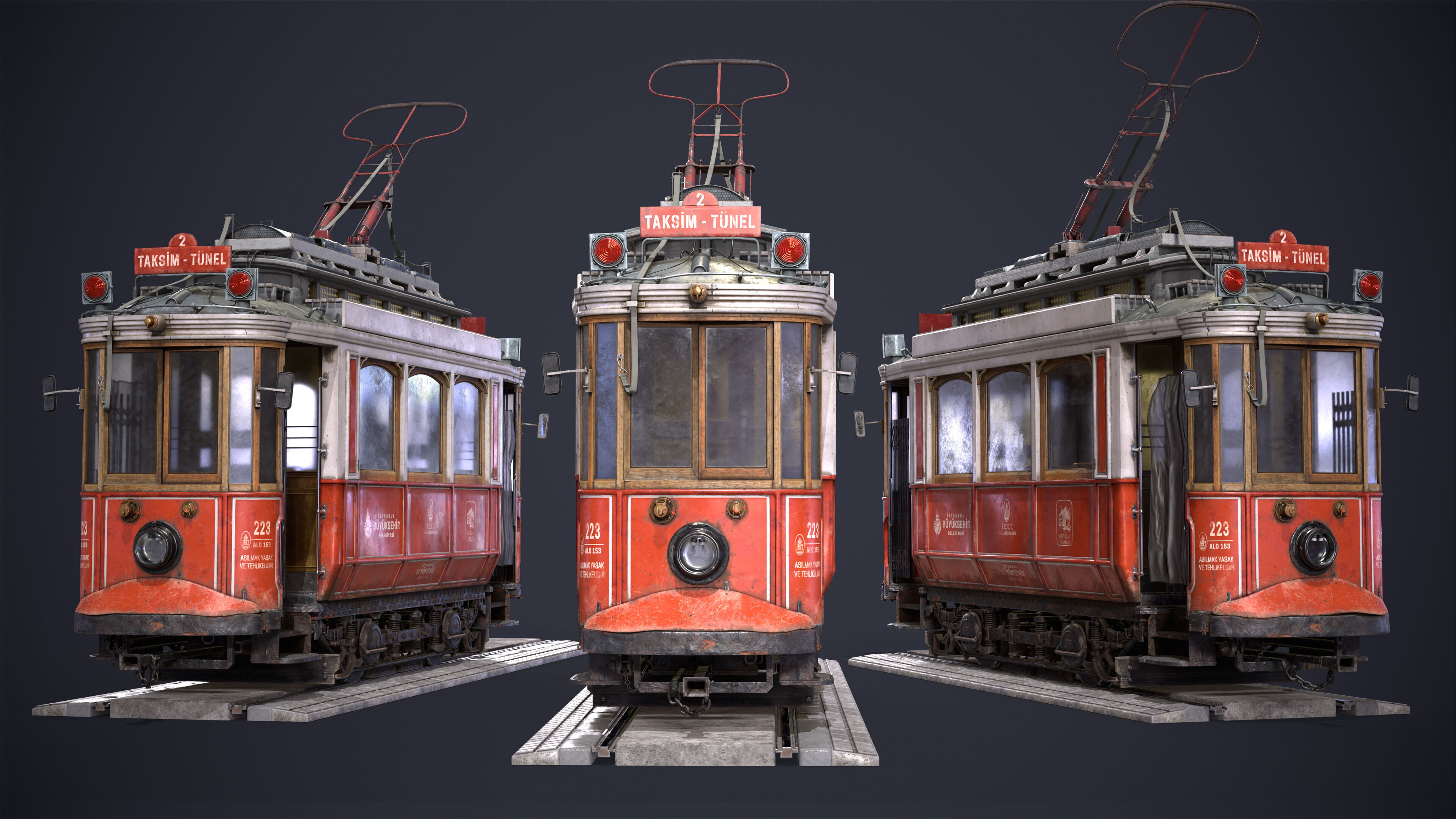 Old Tram Istanbul 3D model_1