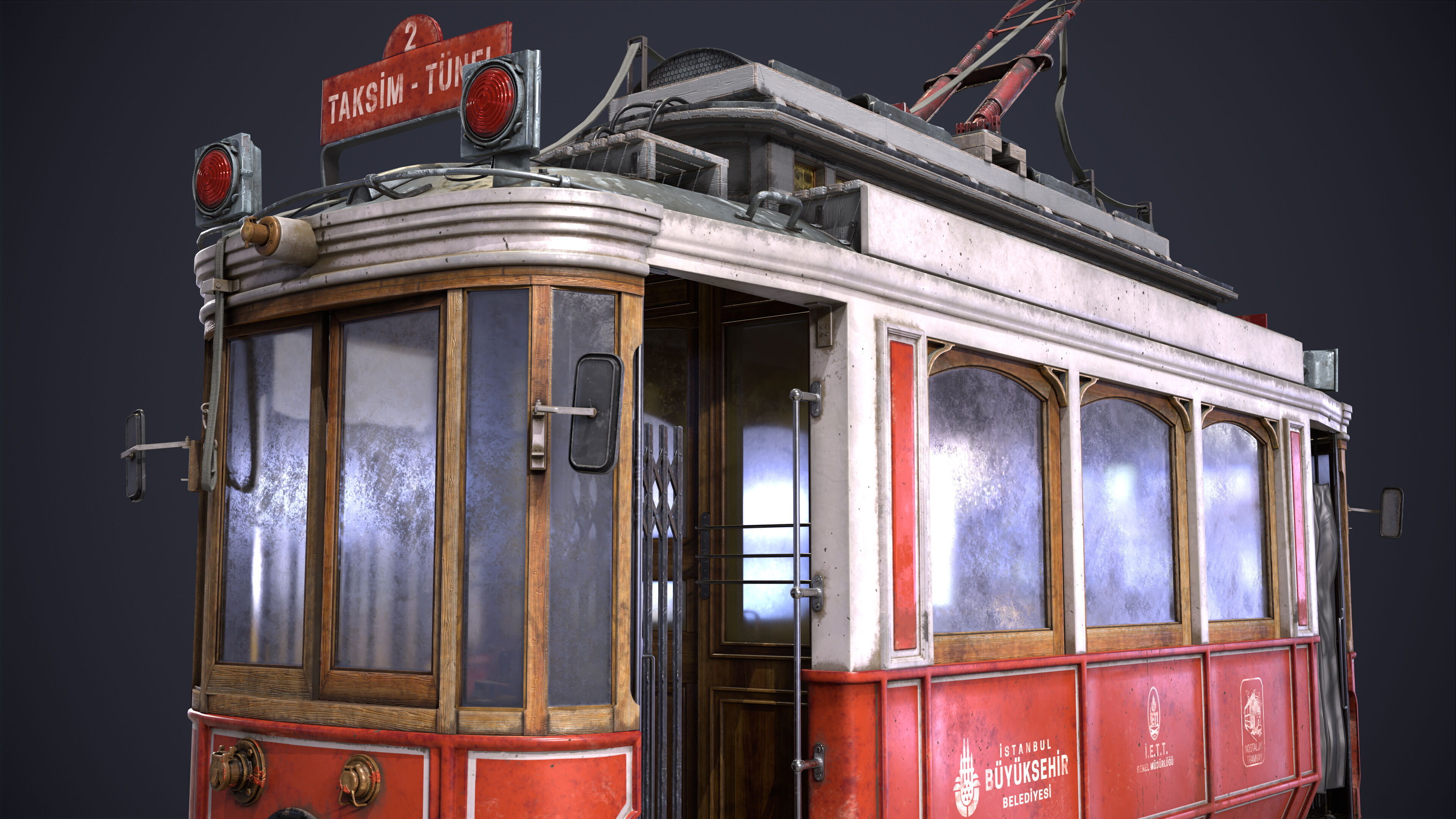 Old Tram Istanbul 3D model_8