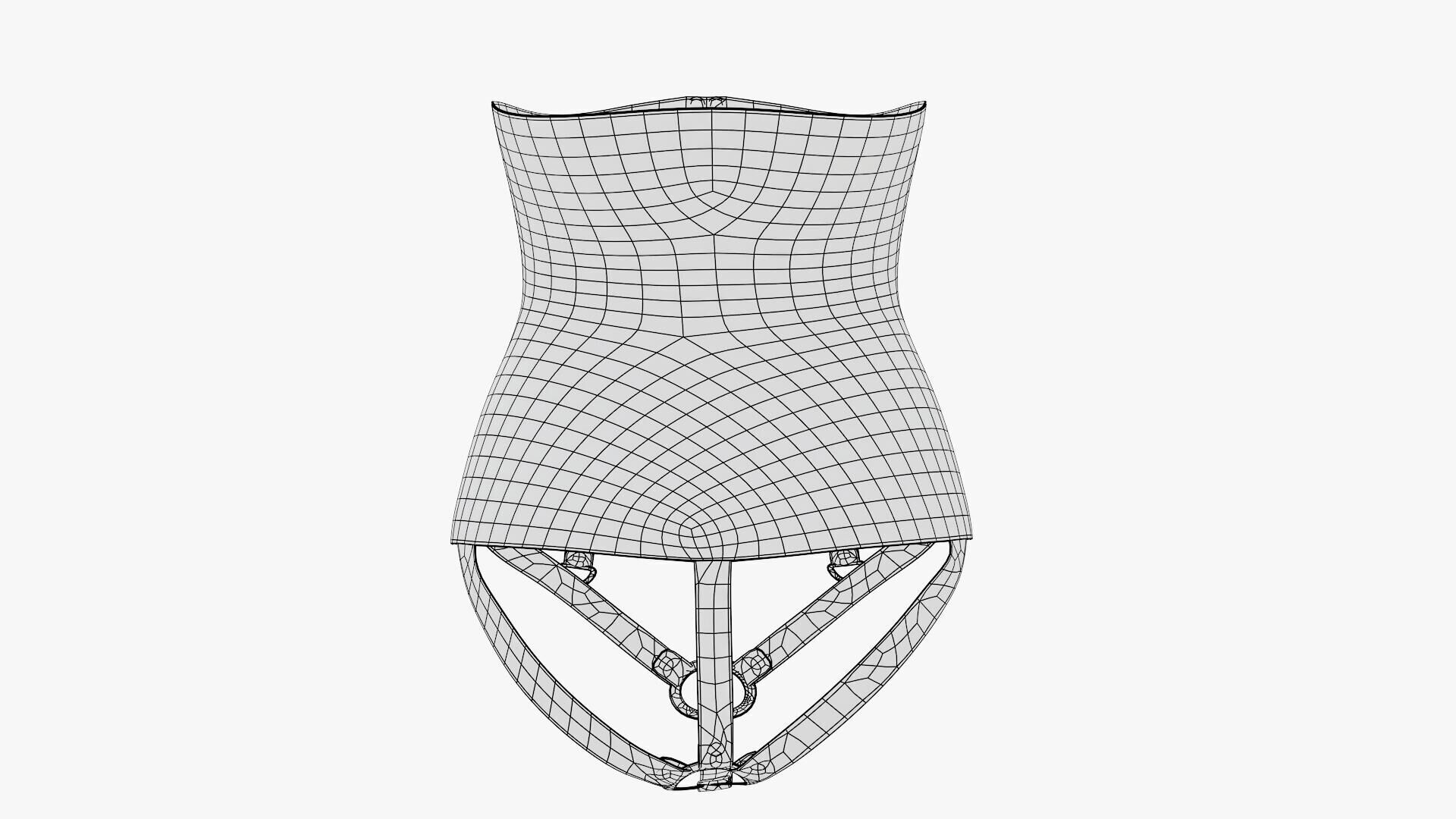 Latex Corset Low-poly 3D model_21