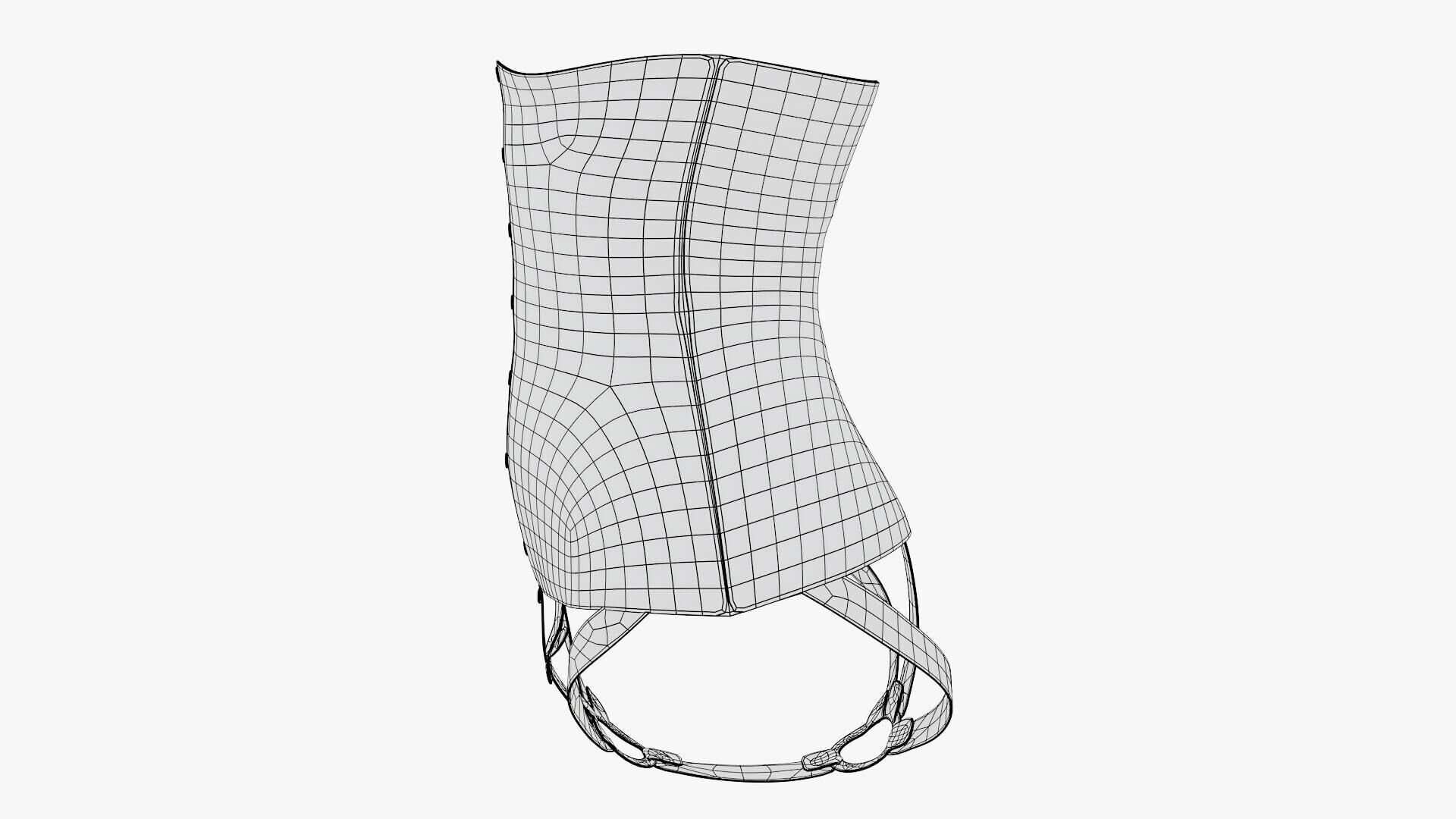 Latex Corset Low-poly 3D model_15