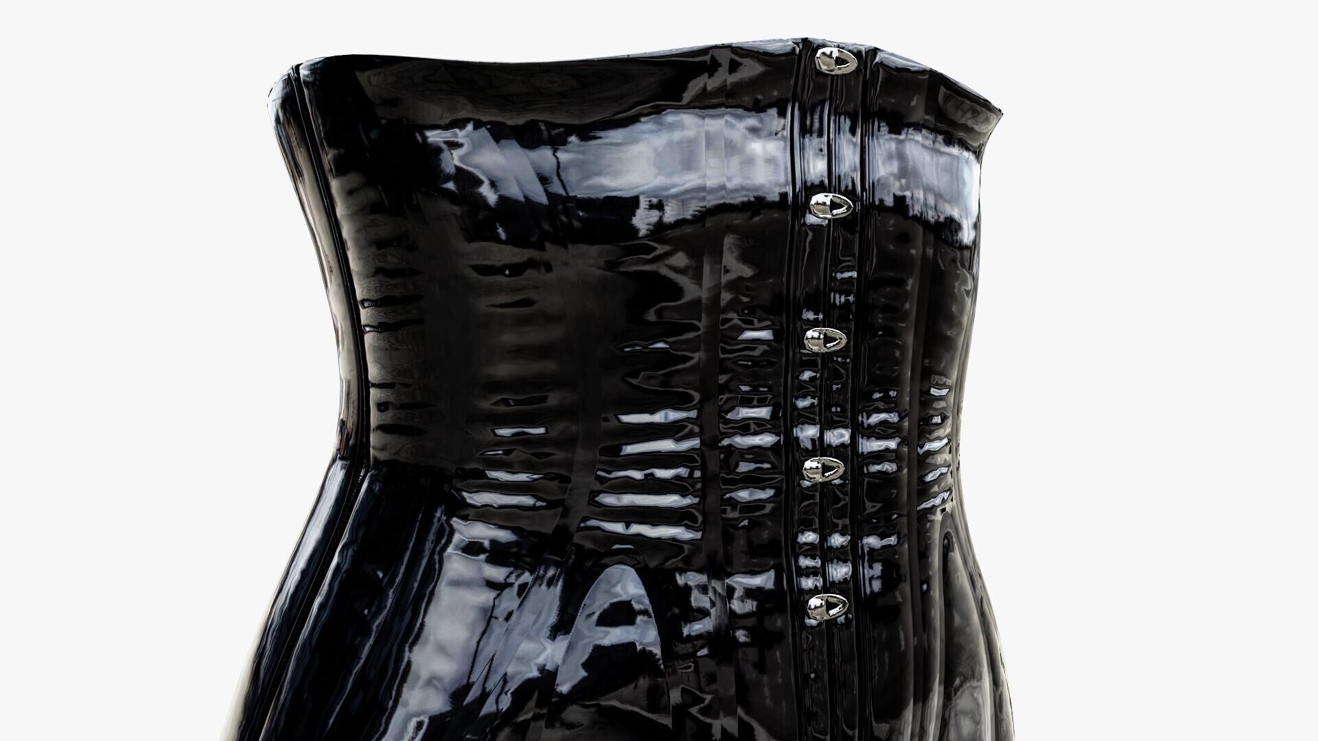 Latex Corset Low-poly 3D model_9