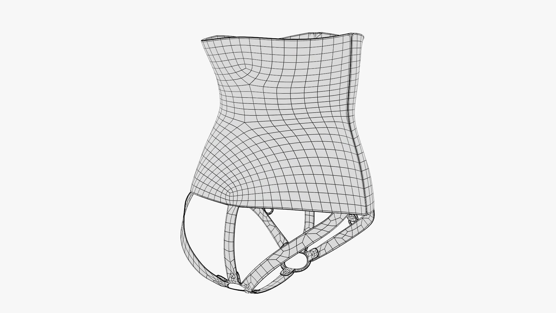Latex Corset Low-poly 3D model_17