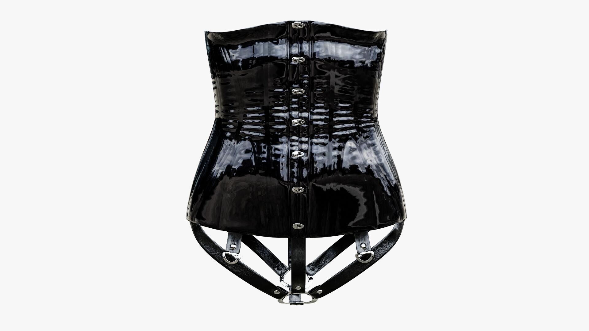 Latex Corset Low-poly 3D model_6