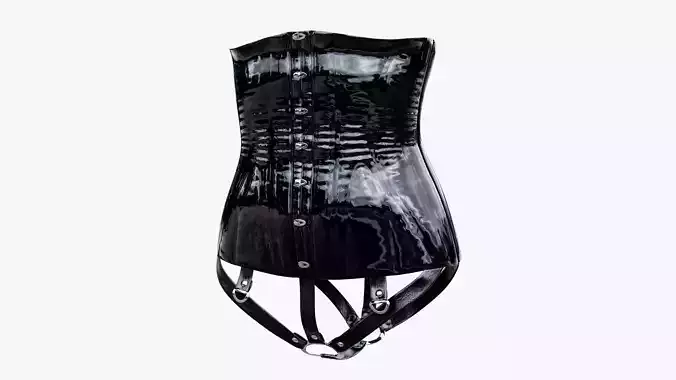 Latex Corset Low-poly 3D model
