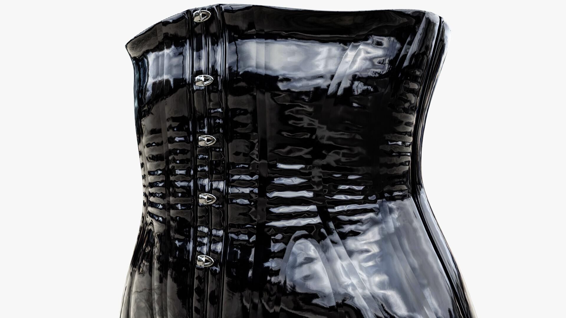 Latex Corset Low-poly 3D model_8