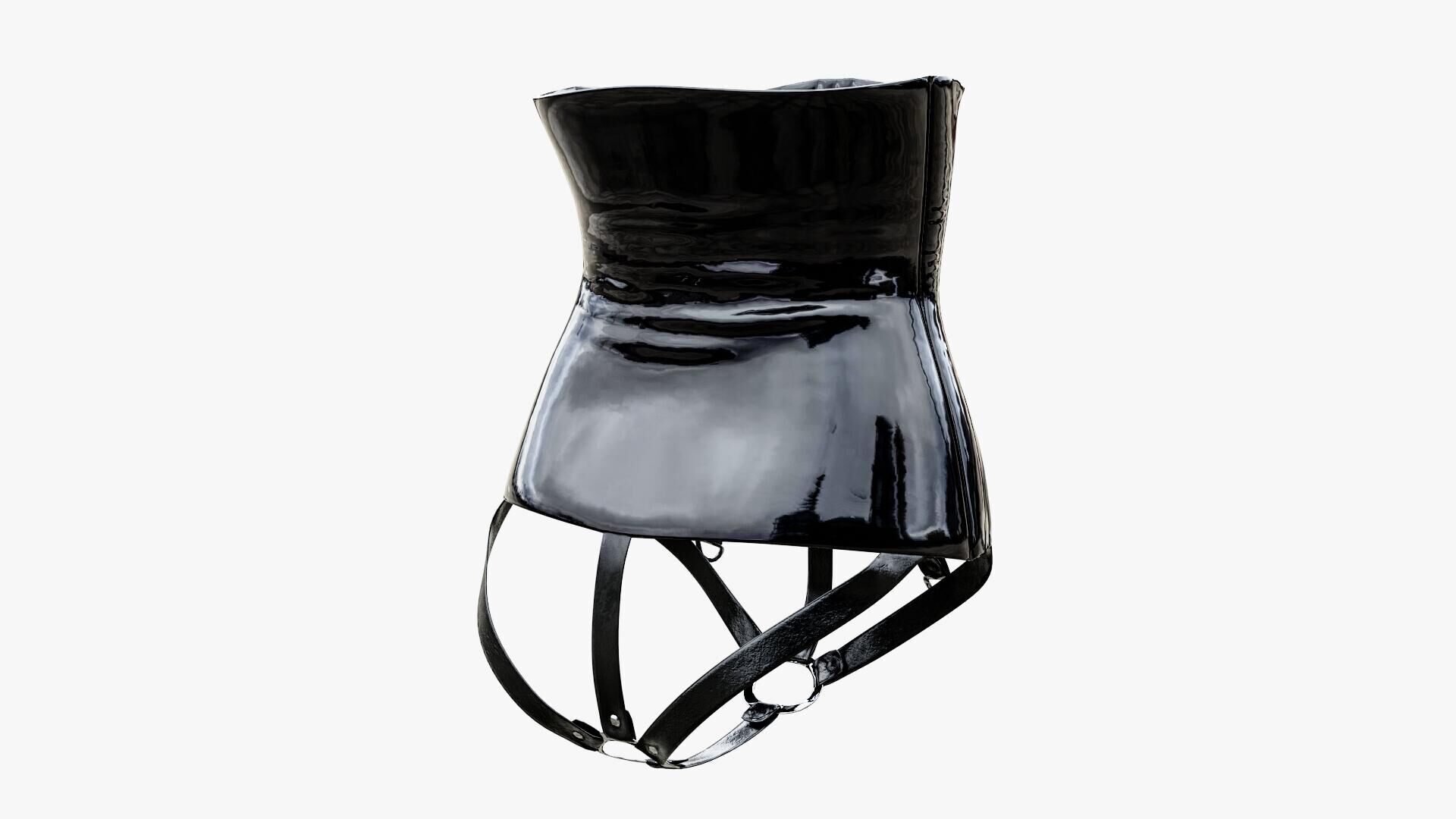 Latex Corset Low-poly 3D model_3