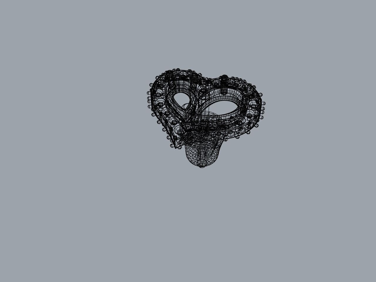 Heart Paved Earring stud With pear cutted diamond 3D print model_16
