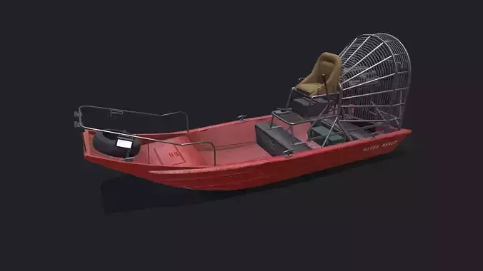 Airboat Low-poly PBR Low-poly 3D model