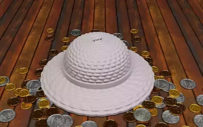 Straw hat money box