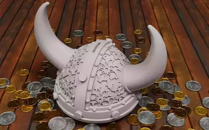Viking helmet money box