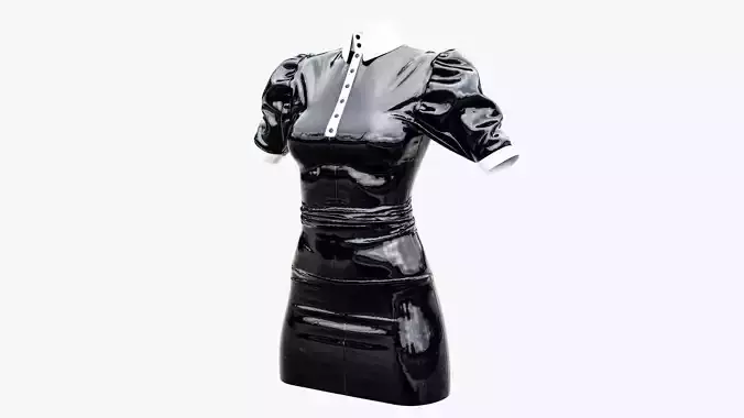 Maid Latex Costume Low-poly 3D model