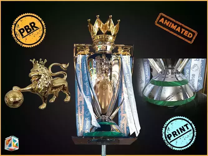 Premier League English trophy award - Animated - 3D print