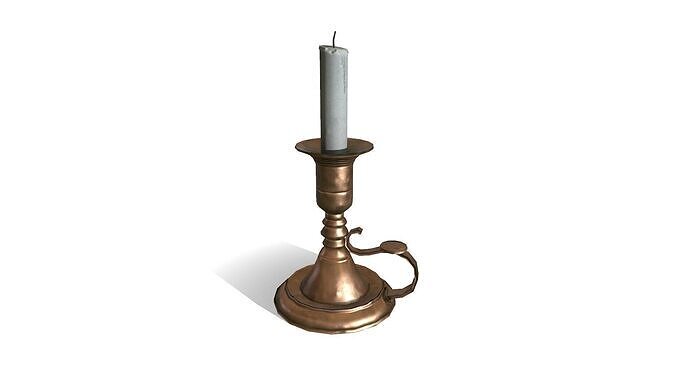 Old Candle Low-poly PBR Free low-poly 3D model