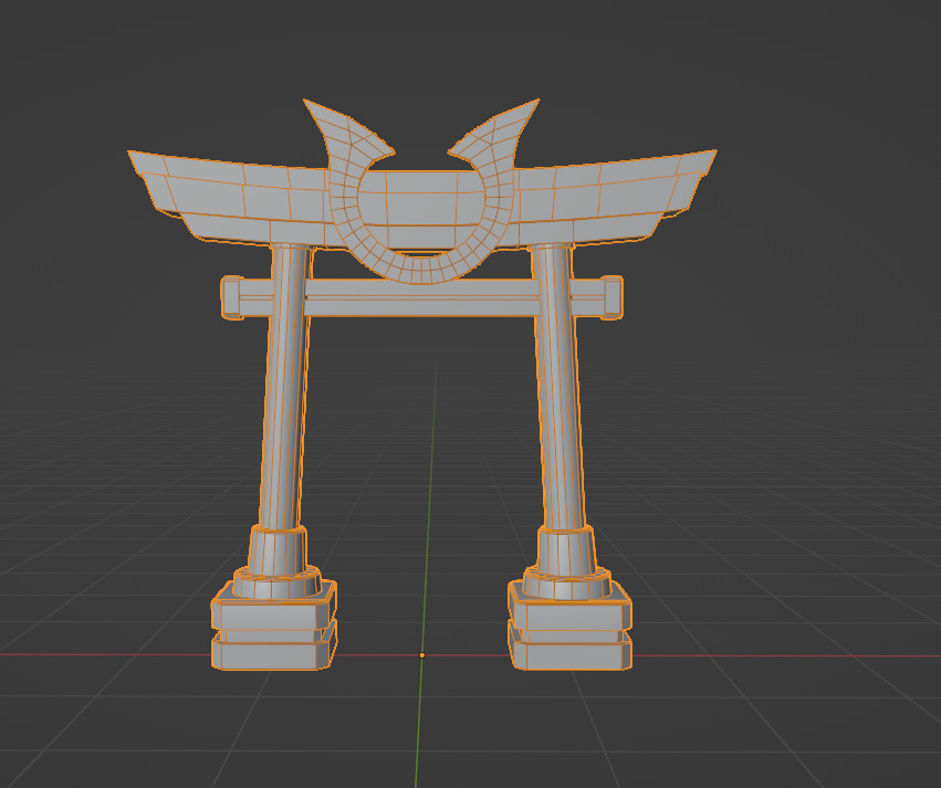 Japanese Tori gate Sci-Fi Low-poly 3D model_10