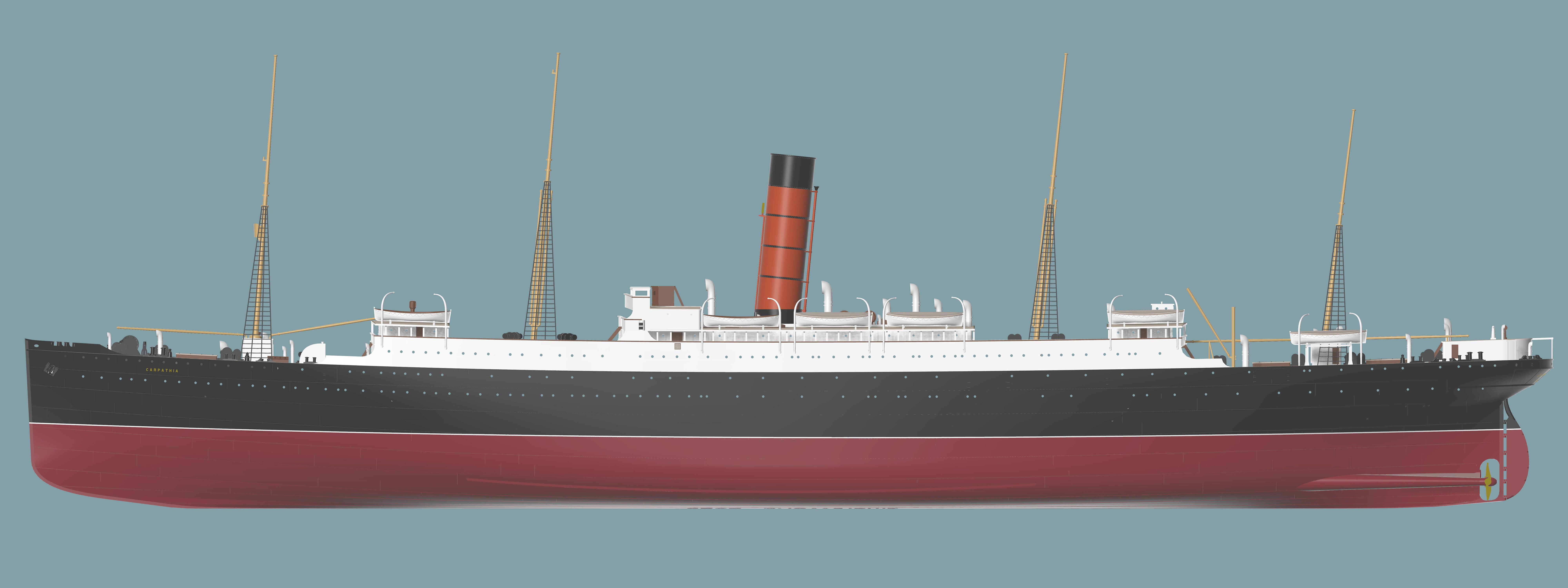 RMS CARPATHIA 1-200 model kit - Titanic Hero 3D print model_9