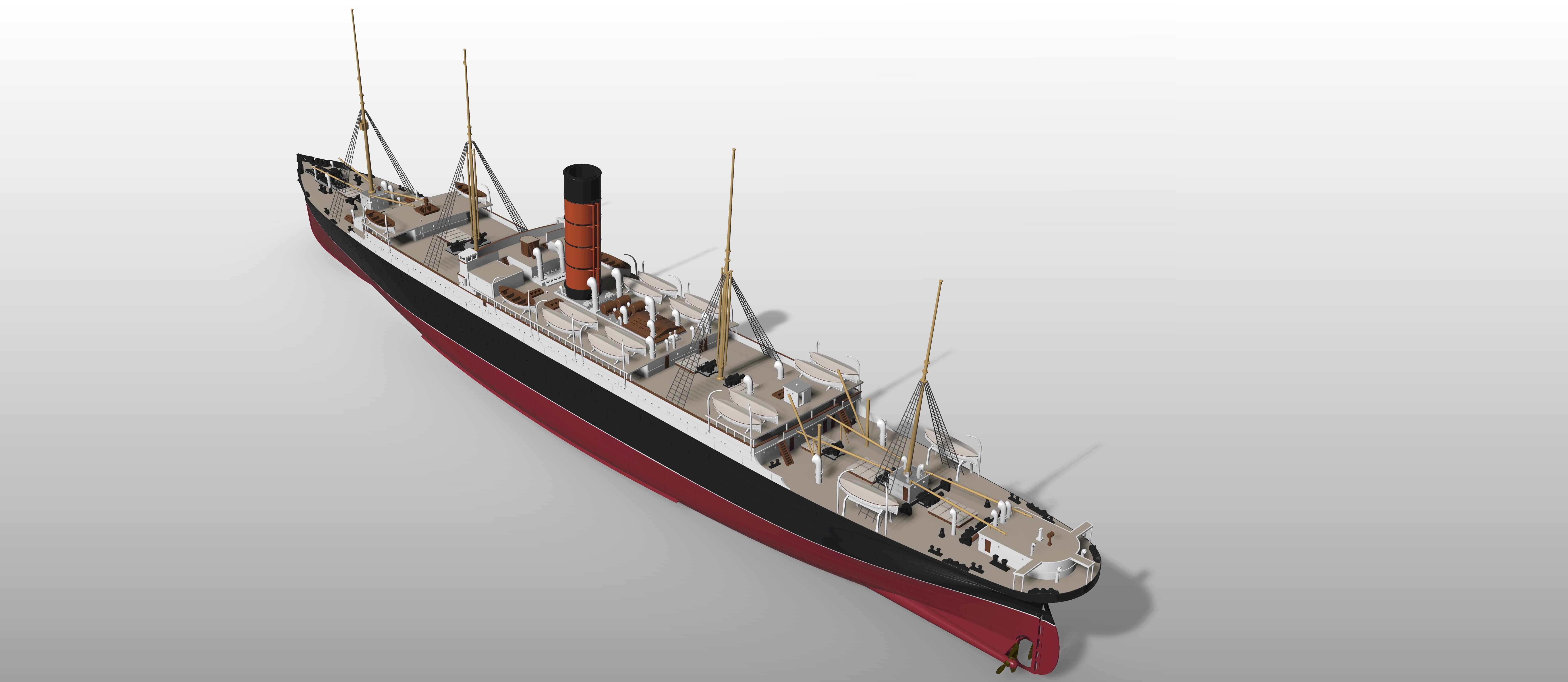 RMS CARPATHIA 1-200 model kit - Titanic Hero 3D print model_3