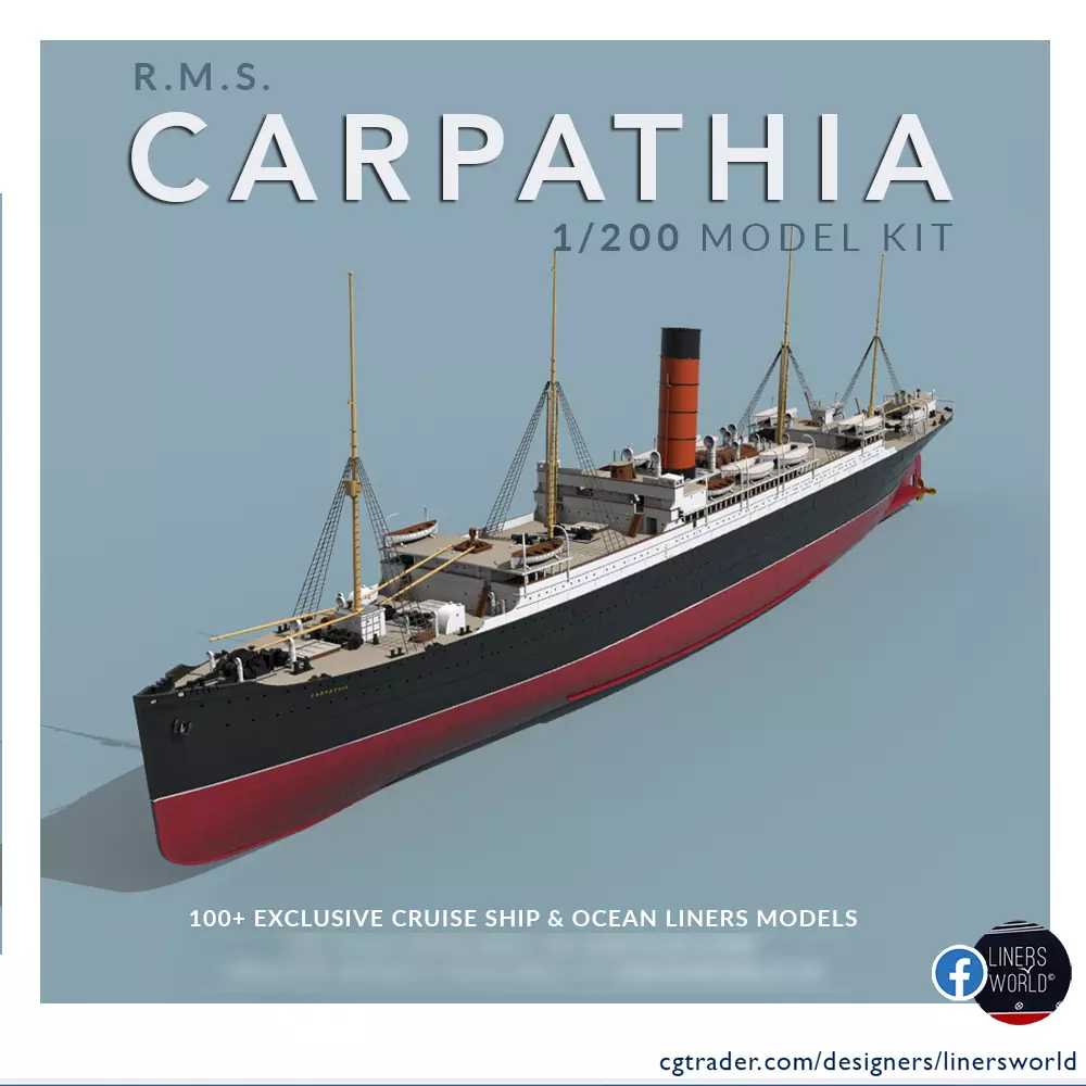 RMS CARPATHIA 1-200 model kit - Titanic Hero 3D print model_0