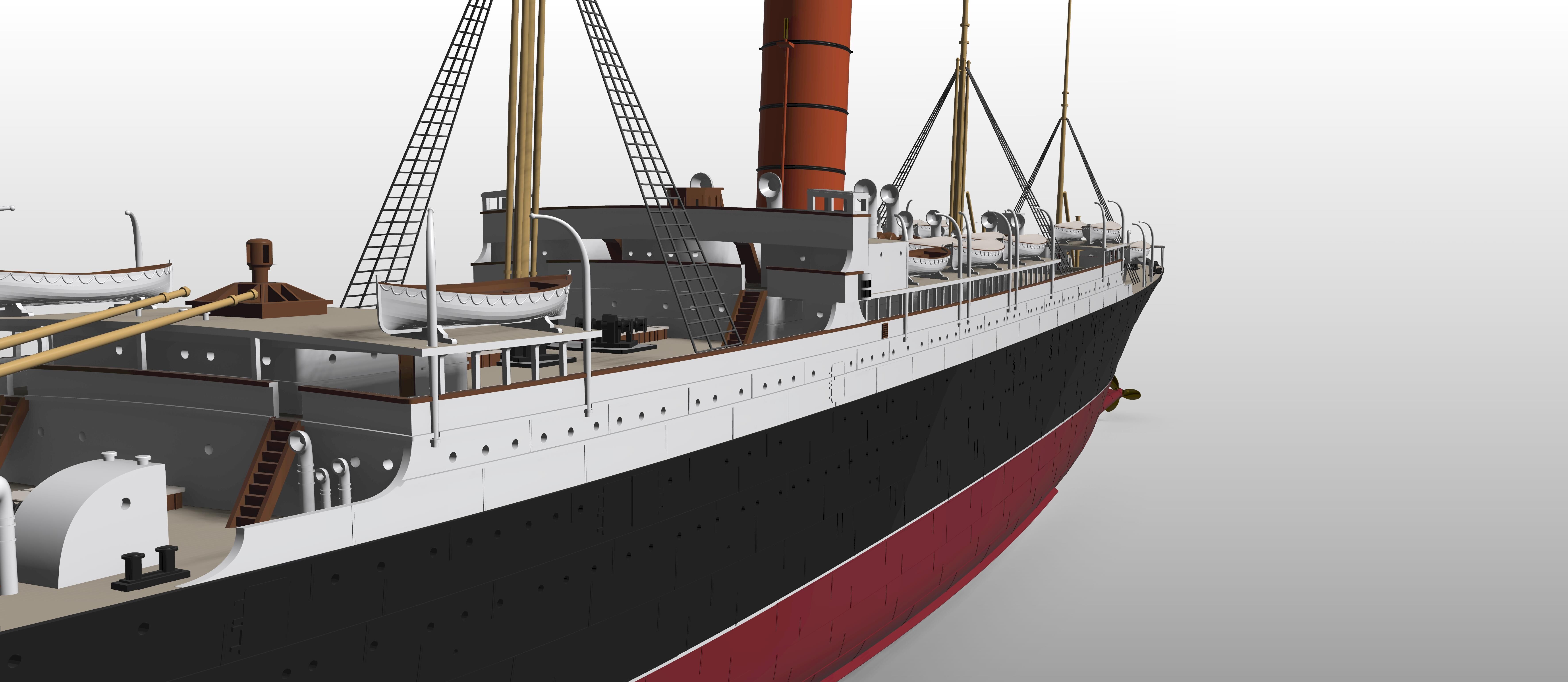 RMS CARPATHIA 1-200 model kit - Titanic Hero 3D print model_6