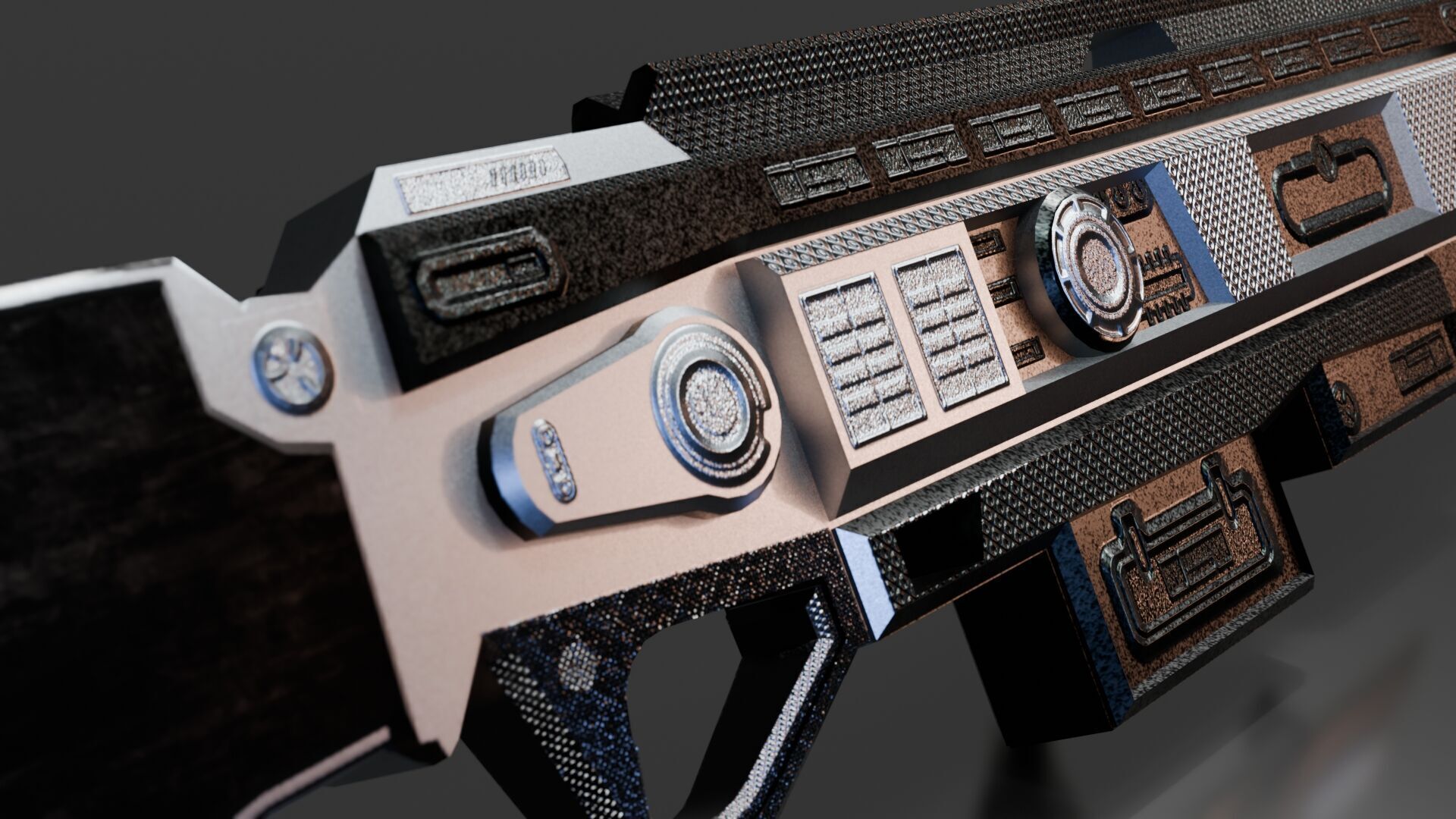 Stylized Sci-Fi Rifle Low-poly 3D model_6