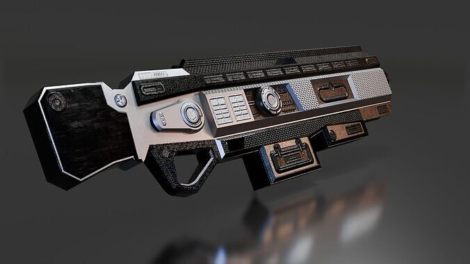 Stylized Sci-Fi Rifle Low-poly 3D model