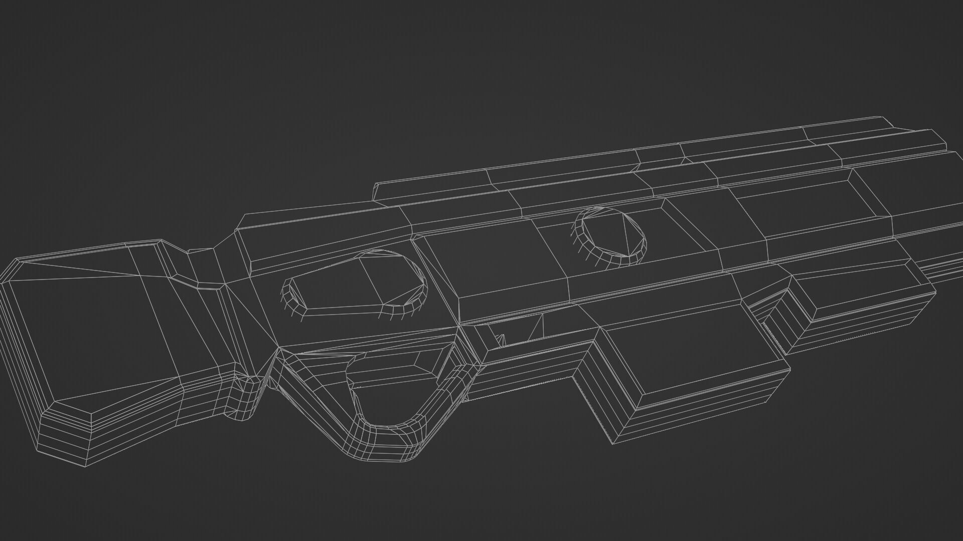 Stylized Sci-Fi Rifle Low-poly 3D model_17