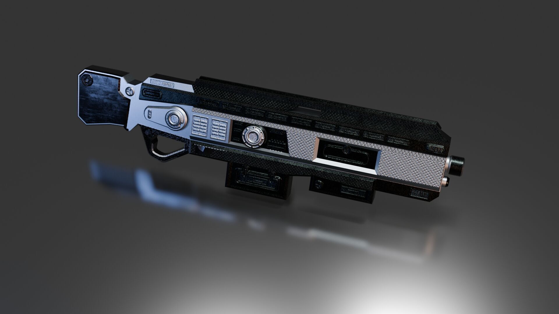 Stylized Sci-Fi Rifle Low-poly 3D model_5