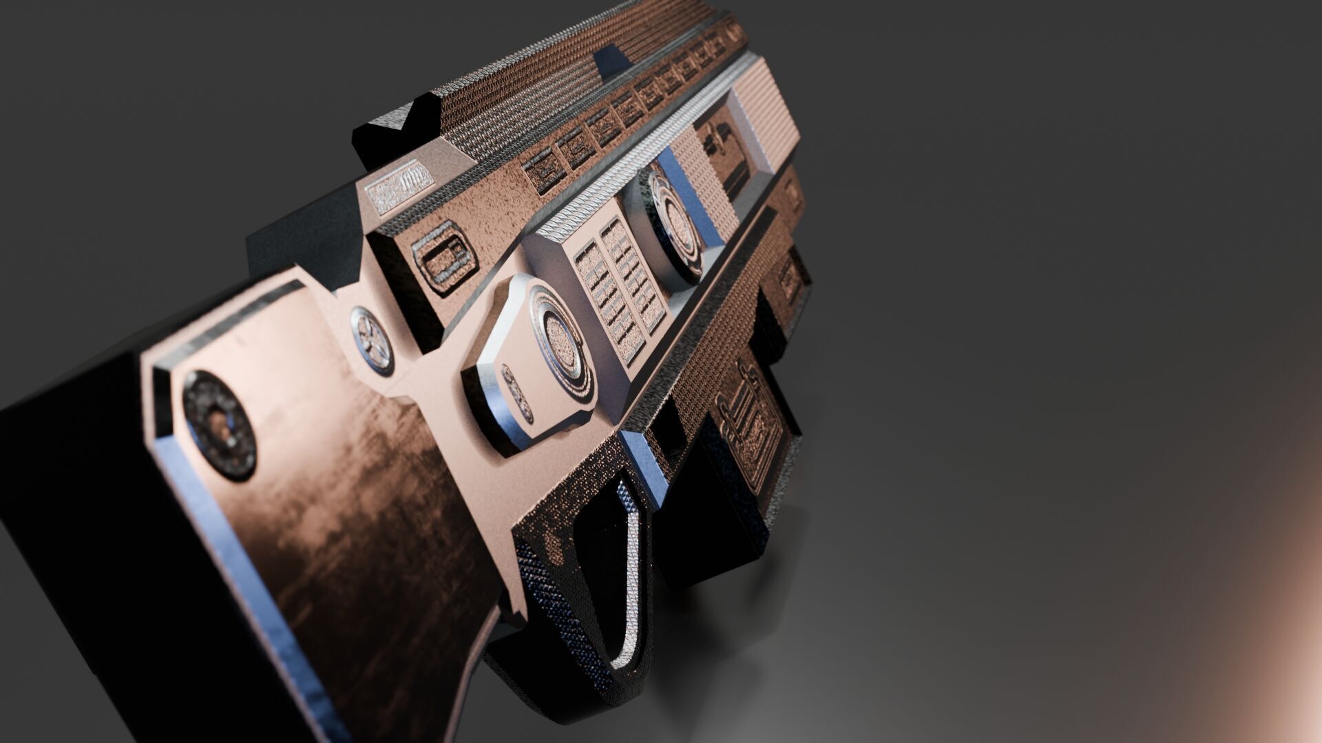 Stylized Sci-Fi Rifle Low-poly 3D model_4