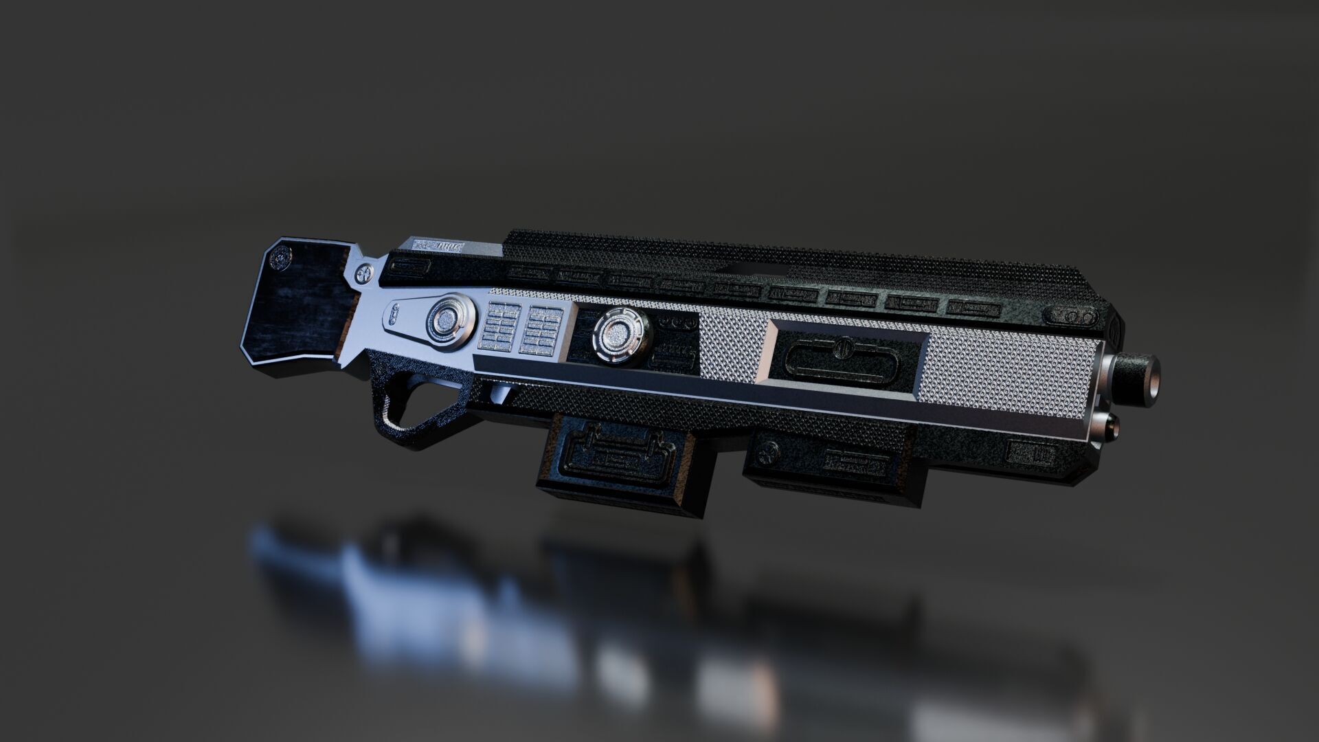 Stylized Sci-Fi Rifle Low-poly 3D model_3